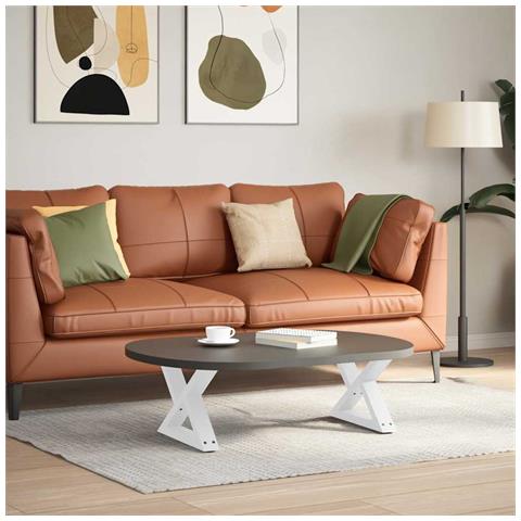 Gambe Per Tavolino 2 Pz Bianco 50x(30-31,3) Cm In Acciaio - Foto 3