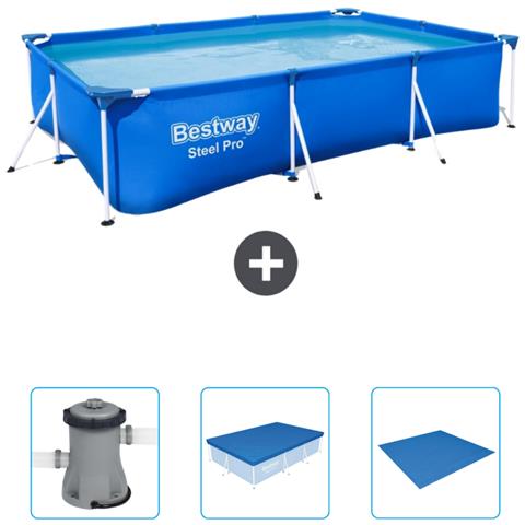 Piscina Fuori Terra - Rettangolo - 300x201x66 Cm - Blu - Include Accessori Coordinati Cb40 - Foto 1