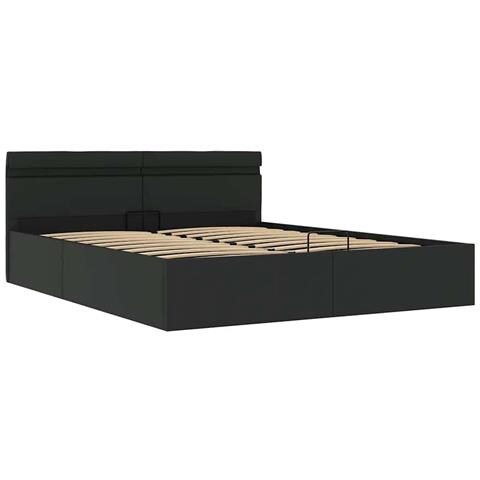 Lusso Casadino -  Giroletto Contenitore Idraulico Led Nero Similpelle 180x200cm - Foto 2