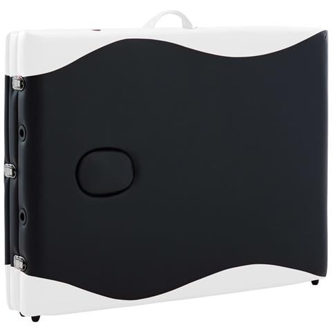 Lettino Massaggio Pieghevole A 3 Sezioni Legno Nero E Bianco - Foto 8