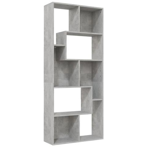 Lusso Casadino - Libreria Grigio Cemento 67x24x161 Cm In Legno Multistrato - Foto 1