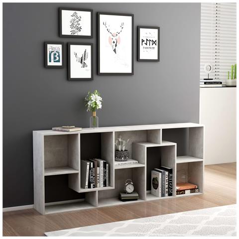 Lusso Casadino - Libreria Grigio Cemento 67x24x161 Cm In Legno Multistrato - Foto 2