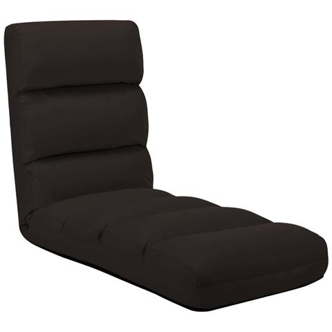 Sedia A Sdraio Da Terra Pieghevole Marrone In Similpelle - Foto 2