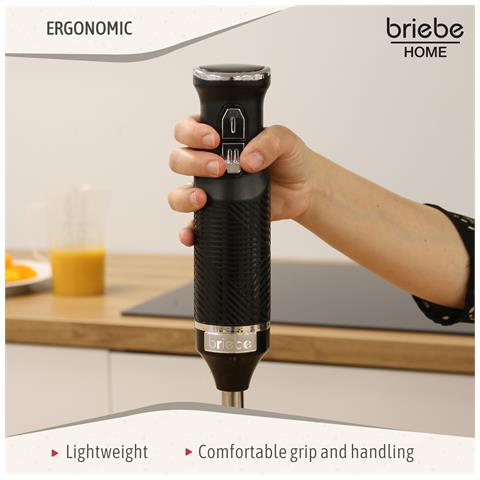 Briebe Hb1173blk Elegance Frullatore Ad Immersione, Piede Staccabile, Lame In Acciaio Inox 600w Nero - Foto 8