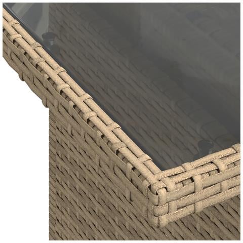 Set da giardino , 11 pezzi con cuscini beige in rattan, Divano da giardino a 2 posti  con cuscini beige in rattan - Foto 8