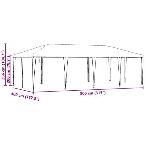 Tendone per feste Bianco 8x4 m PE - Foto 9