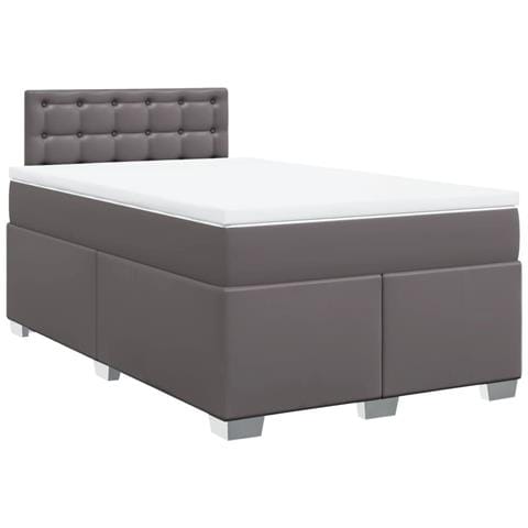 Giroletto a Molle con Materasso Grigio 120x190 cm in Similpelle - Foto 1