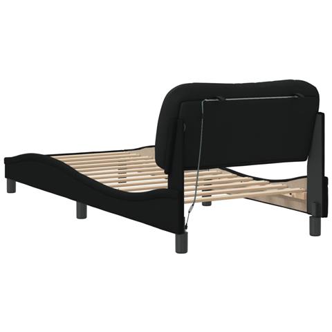 Giroletto con LED senza Materasso Nero 80x200 cm Tessuto - Foto 9