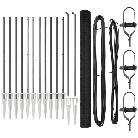 Set di Posti per Recinzione Set di 2 Grigio Metallo 25 x 1,5 m - Foto 1