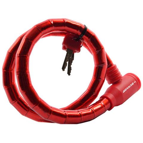 Antifurto A Spirale Da 80 Cm Per Bicicletta Con 2 Chiavi Piatte, Rosso - Foto 2