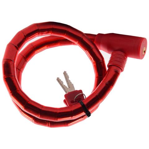 Antifurto A Spirale Da 80 Cm Per Bicicletta Con 2 Chiavi Piatte, Rosso - Foto 1