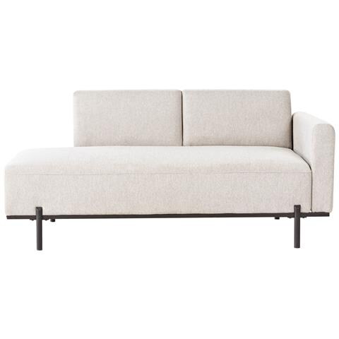 Chaise Longue Savasse Lino Sintetico Beige Chiaro - Foto 2