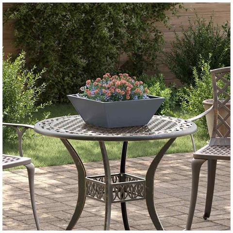 Vaso a Ciotola da Giardino Antracite 40 x 40 x 15 cm Acciaio - Foto 2