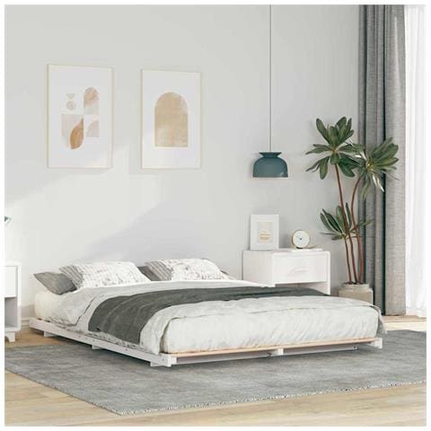 Struttura letto a terra Bianco 160 x 210 cm - Foto 2
