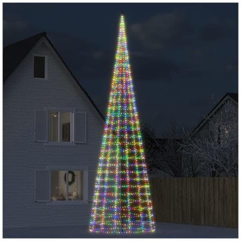 Albero di Natale a LED su Pennone 3000 LED Colorati 800 cm - Foto 2