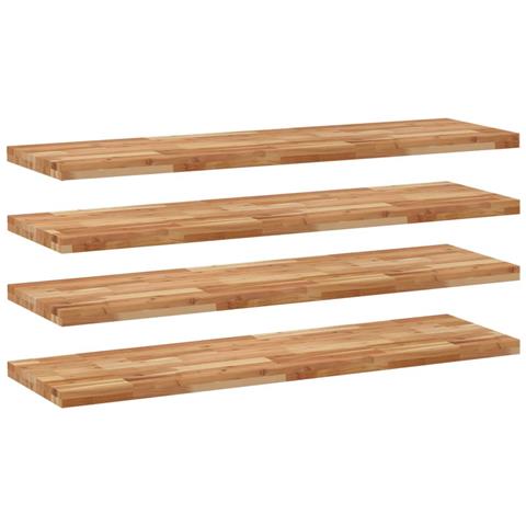 Mensole da Parete 4 pz 140x40x4 cm Legno Acacia Rifinito a Olio - Foto 1