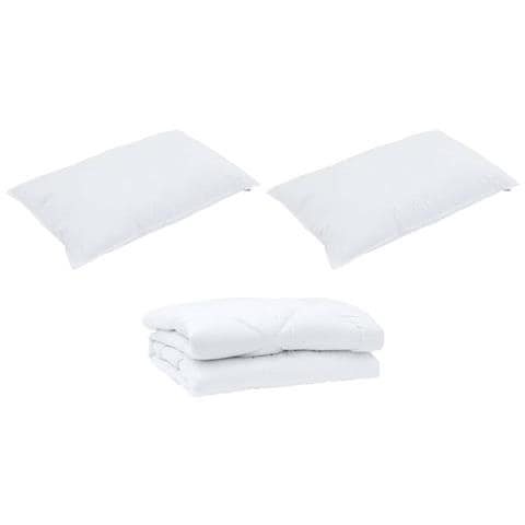 Piumone con cuscino 3 pcs Bianco 200 x 220 cm Microfibra - Foto 1