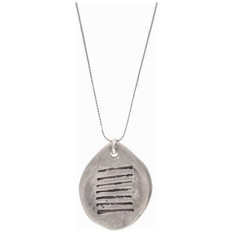 Collana Lunga Centrale ""guru"", Placcata Argento, 80cm - Foto 3