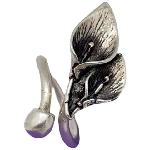 Anello """" Con Fiore E Pallina, Placcato, Regolabile - Foto 1