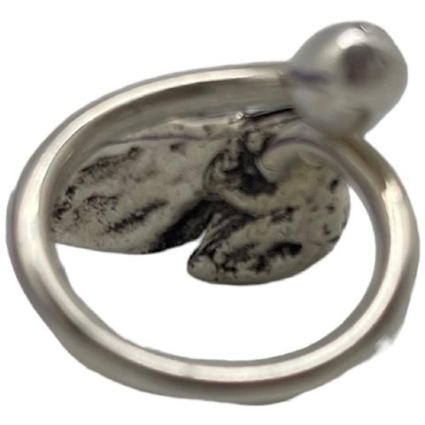 Anello """" Con Fiore E Pallina, Placcato, Regolabile - Foto 5