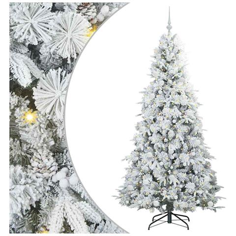 Albero di Natale Artificiale con Rami Pieghevoli Bianco 210 cm - Foto 1