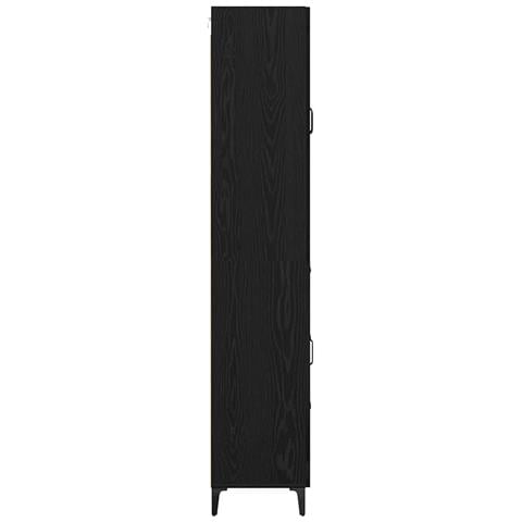 Credenza Rovere Nero 69,5 x 34 x 180 cm Legno multistrato - Foto 9