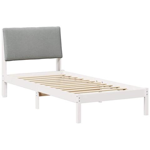 Struttura del Letto Bianco e grigio chiaro 100 x 200 cm - Foto 1