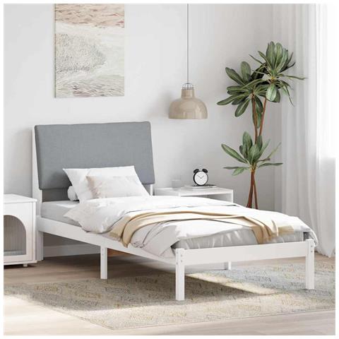 Struttura del Letto Bianco e grigio chiaro 100 x 200 cm - Foto 2