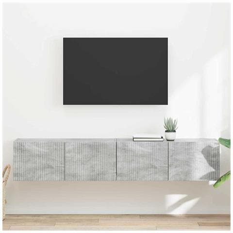 Mobile TV da parete 2 pcs Calcestruzzo 60 x 31 x 29.5 cm - Foto 2