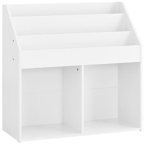 Scaffale Montessori Per Bambini Con Ripiani E Contenitori In Legno Bianco - Foto 1