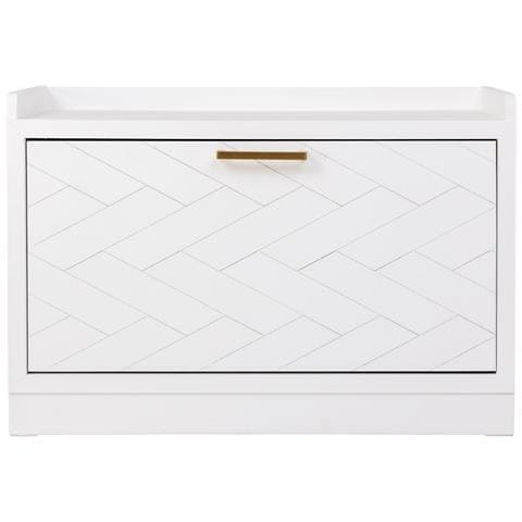 Panca Porta Scarpe In Legno E Metallo Bianco 80x38x53 - Foto 2