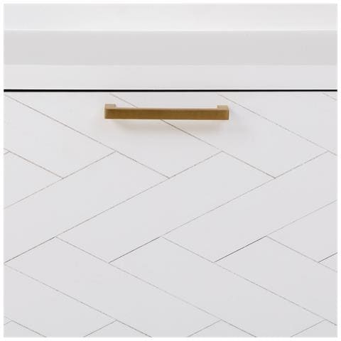 Panca Porta Scarpe In Legno E Metallo Bianco 80x38x53 - Foto 7