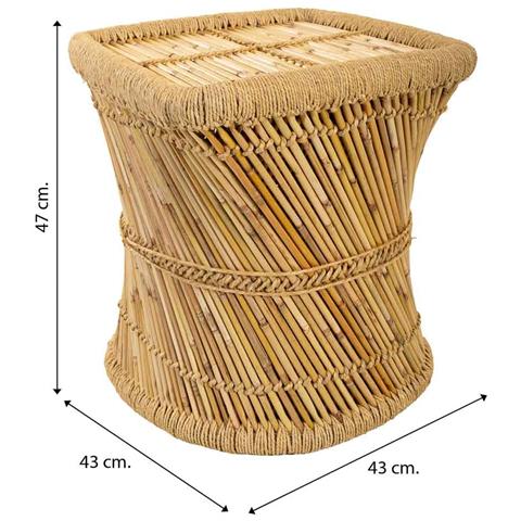 Tavolino In Bambù Marrone 43x43x47h - Foto 4