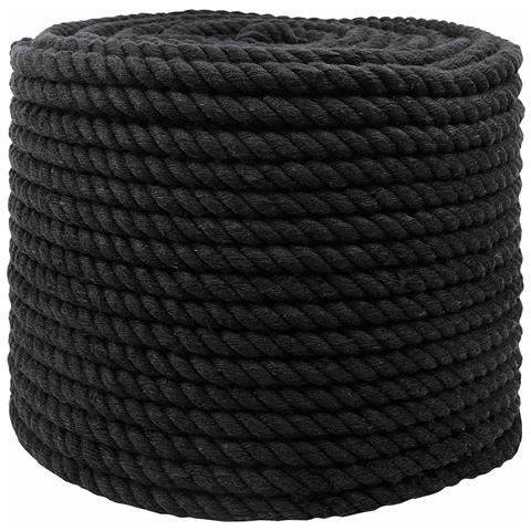 Corda Nero 1,4 x 1,4 x 25000 cm Cotone - Foto 1
