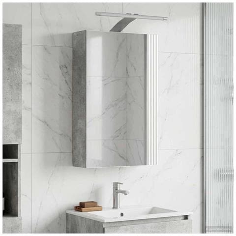 Mobiletto per specchio da bagno con lo scaffale Grigio cemento - Foto 2