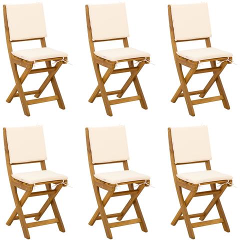 Sedie Bistro da Giardino 6 pcs Bianco Crema 38 x 46 x 85 cm - Foto 1