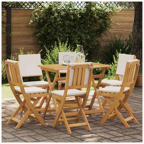 Sedie Bistro da Giardino 6 pcs Bianco Crema 38 x 46 x 85 cm - Foto 2