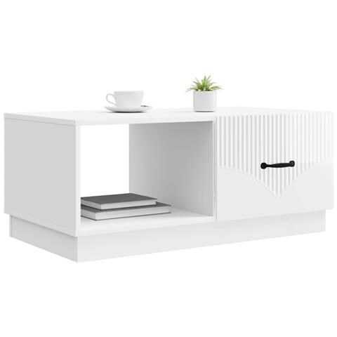 Tavolino da salotto Bianco Lucido 90 x 50 x 37 cm - Foto 2