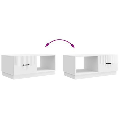 Tavolino da salotto Bianco Lucido 90 x 50 x 37 cm - Foto 9