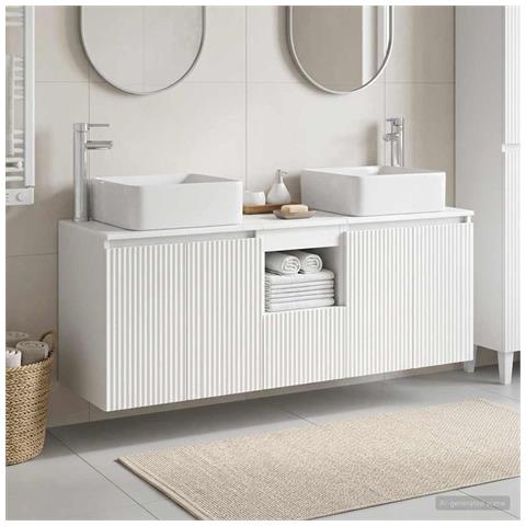 Set di Armadi da Bagno 3 pz Bianco 53 x 35 x 63 cm - Foto 2