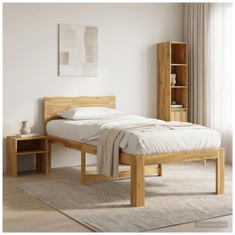 Letto Singolo con Testiera ROSTOCK Bianco 90 x 200 cm - Foto 2