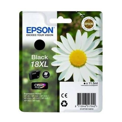 C13T18114020 Cartuccia Ink Originale Nera per XP-30/102/202/205/302/305/402/405 Capacità 470 Pagine - Foto 1