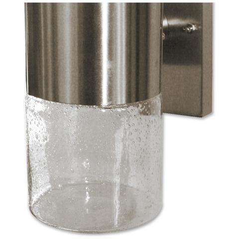 Lampada a Muro in Acciaio Inox e Lampada in Vetro Soffiato H 27,5 - Foto 5