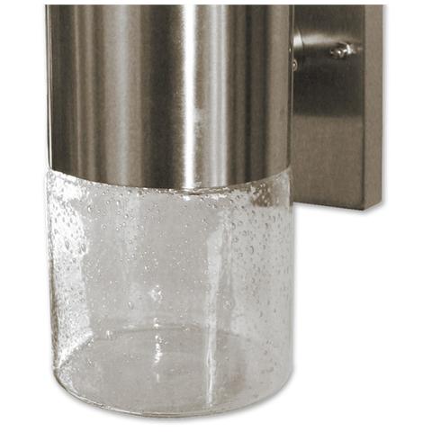 Lampada a Muro in Acciaio Inox e Lampada in Vetro Soffiato H 27,5 - Foto 1