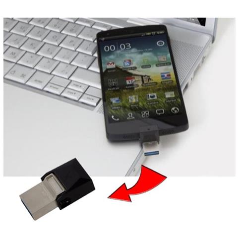 Chiavetta USB 64 GB DataTraveler MicroDuo Interfaccia USB 3.0 Colore Nero / Grigio - Foto 14