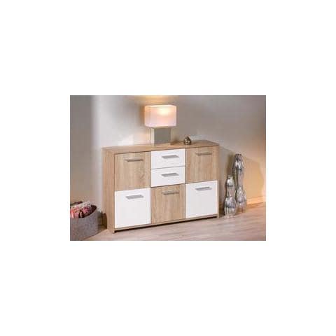 Credenza Classica Cinque Ante + Due Cassetti / Laminato Rovere E Bianco Laccato - Foto 1