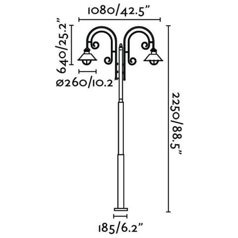 Faro 71117 - Náutica Lampada Lampione Marrone Ossido 2l - Foto 8