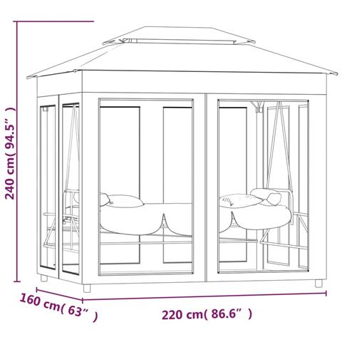 Dondolo Da Gazebo Bianco Crema - Foto 2