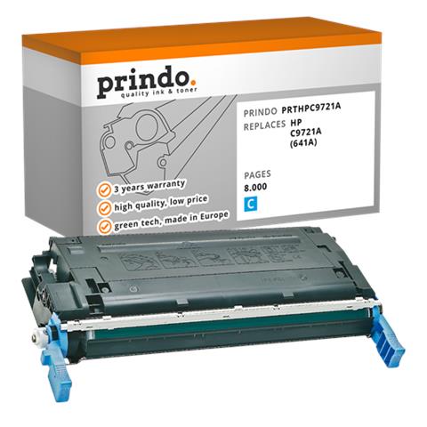 Toner Ciano Prthpc9721a Wwk20103 ~8000 Pagine Alternativa Per Hp C9721a (641a)  - Foto 1