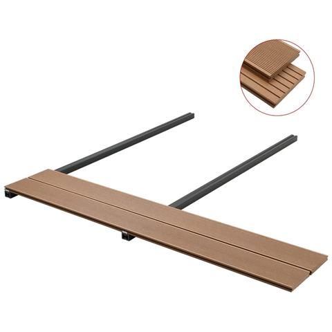 Pavimento Per Esterni In Wpc Pieno Accessori 10 M² 2,2 M Teak - Foto 2